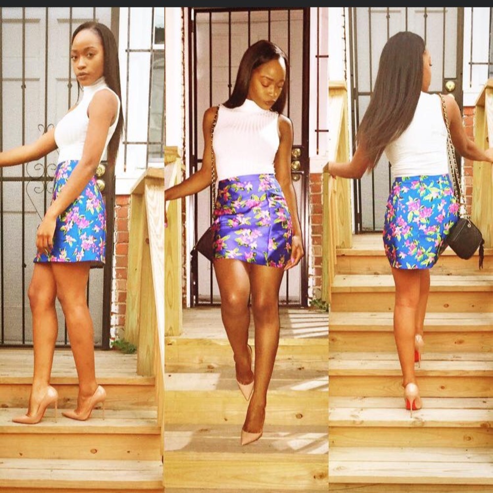 Missguided mini multicolored skirt